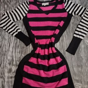 Pink rose size small striped sweater